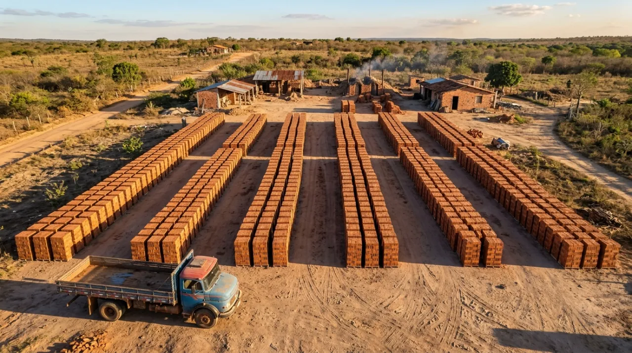 Pátio de pallets visto de cima